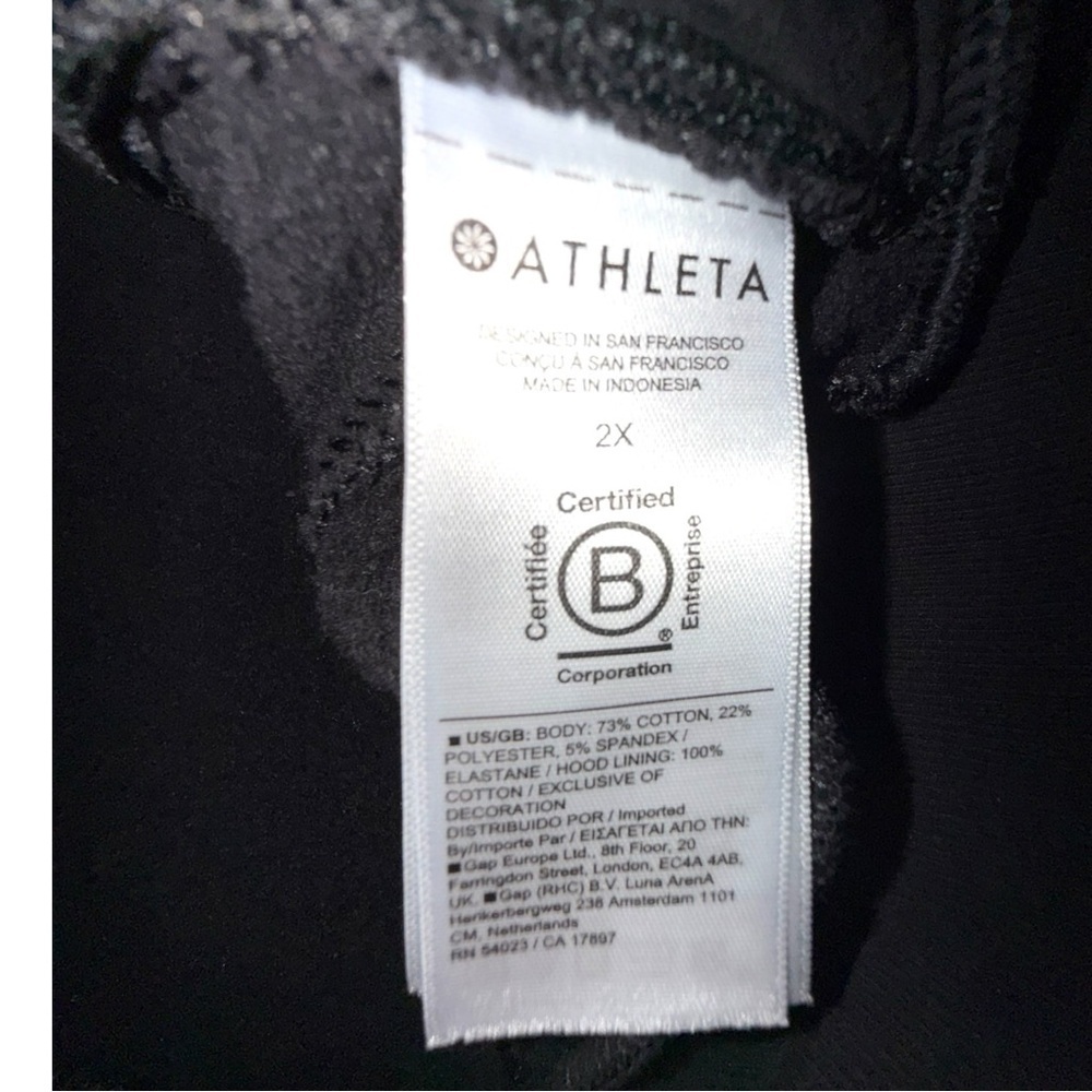 ATHLETA Retroplush Revive Hoodie Sweatshirt - 2X Black - Picture 8 of 14